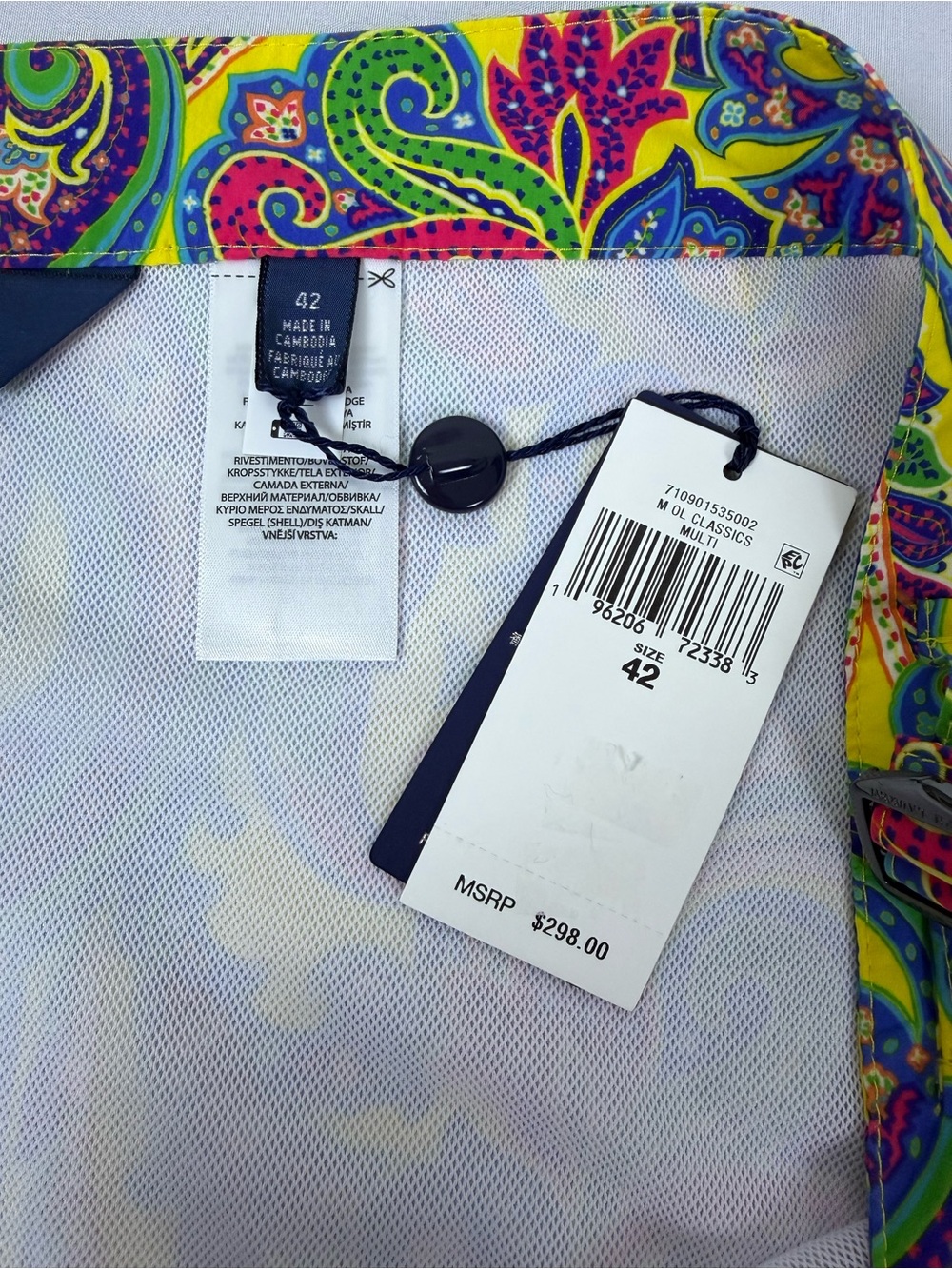 Polo Ralph Lauren Paisley Swim Trunks Shorts NWT Size 42 - Picture 4 of 6